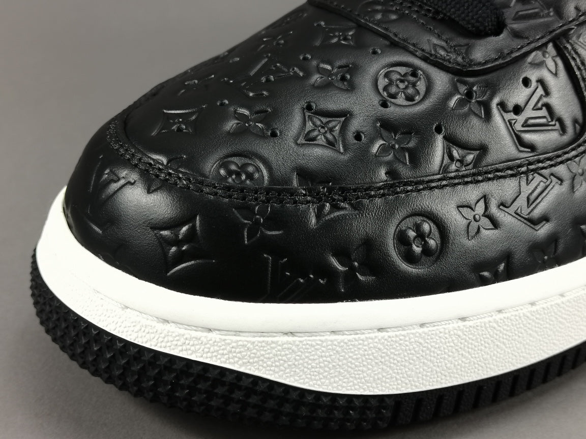 NIKE Air Force 1 - Louis Vuitton Sneakers - Black Unisex Streetwear Limited Edition - Introducing the Air Force 1 Custom Louis Vuitton Black shoes C a remarkable fusion of