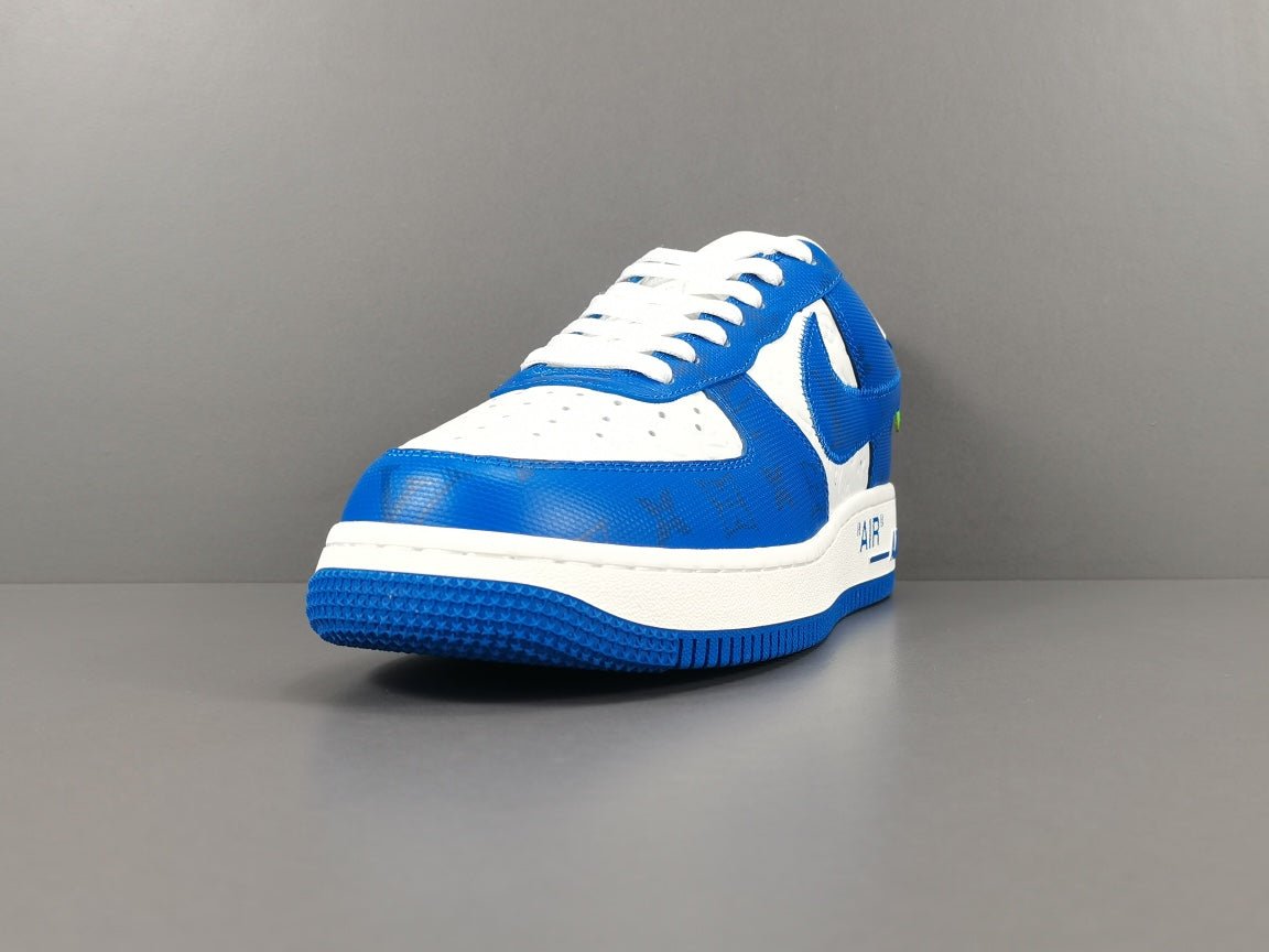 NIKE Air Force 1 - Louis Vuitton Blue - Sneakers - White Unisex Streetwear Limited Edition - Introducing the Air Force 1 Custom Louis Vuitton Blue/White shoes C a stunning combination of