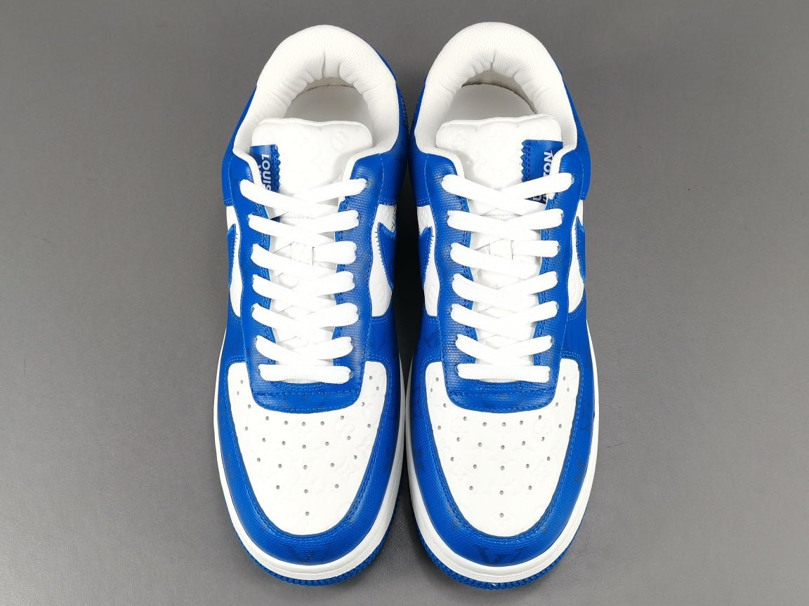 NIKE Air Force 1 - Louis Vuitton Blue - Sneakers - White Unisex Streetwear Limited Edition - Introducing the Air Force 1 Custom Louis Vuitton Blue/White shoes C a stunning combination of