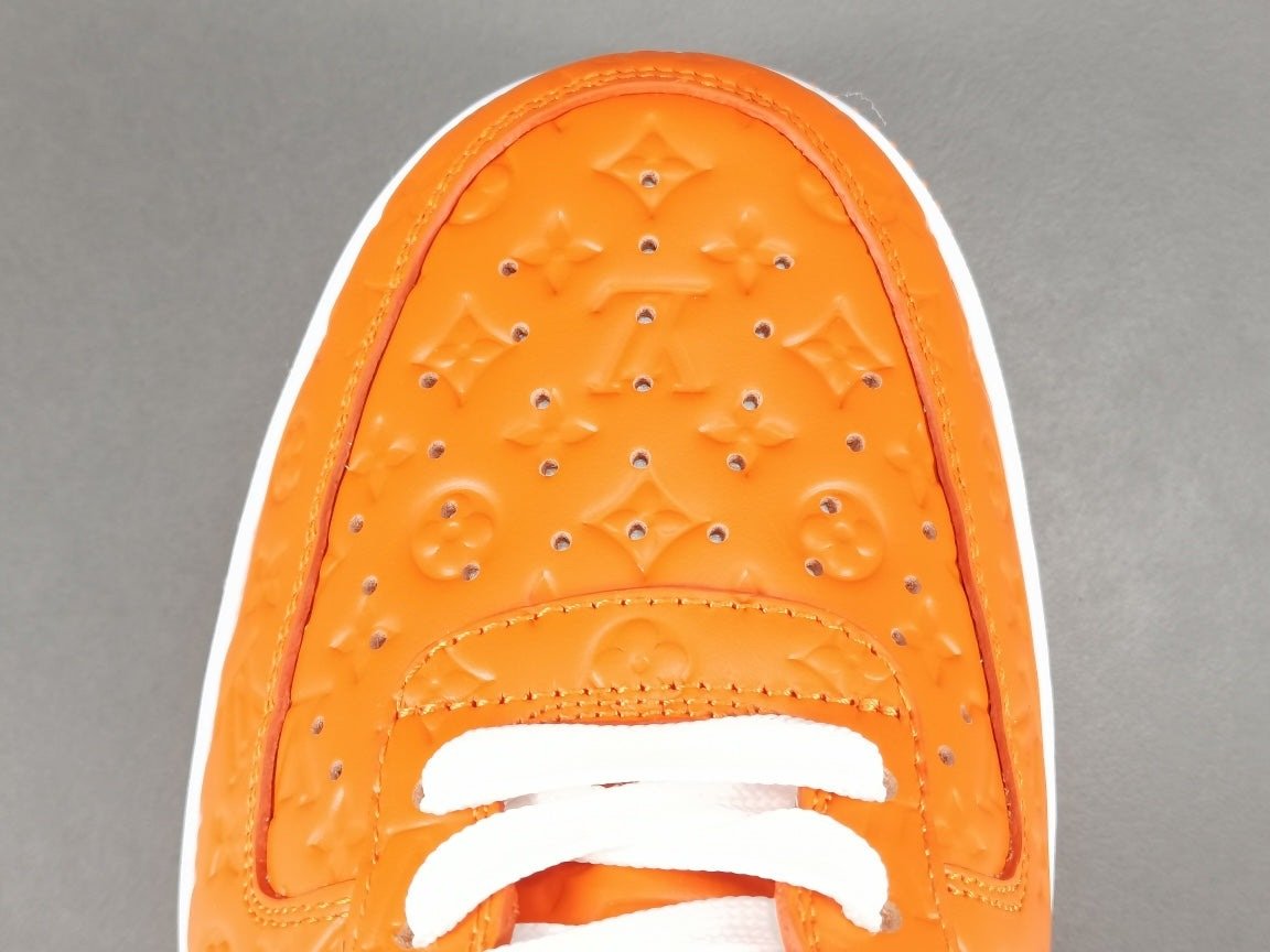 NIKE Air Force 1 - Louis Vuitton Sneakers - Orange Unisex Streetwear Limited Edition - Introducing the Air Force 1 Custom Louis Vuitton Orange shoes C a stunning blend of