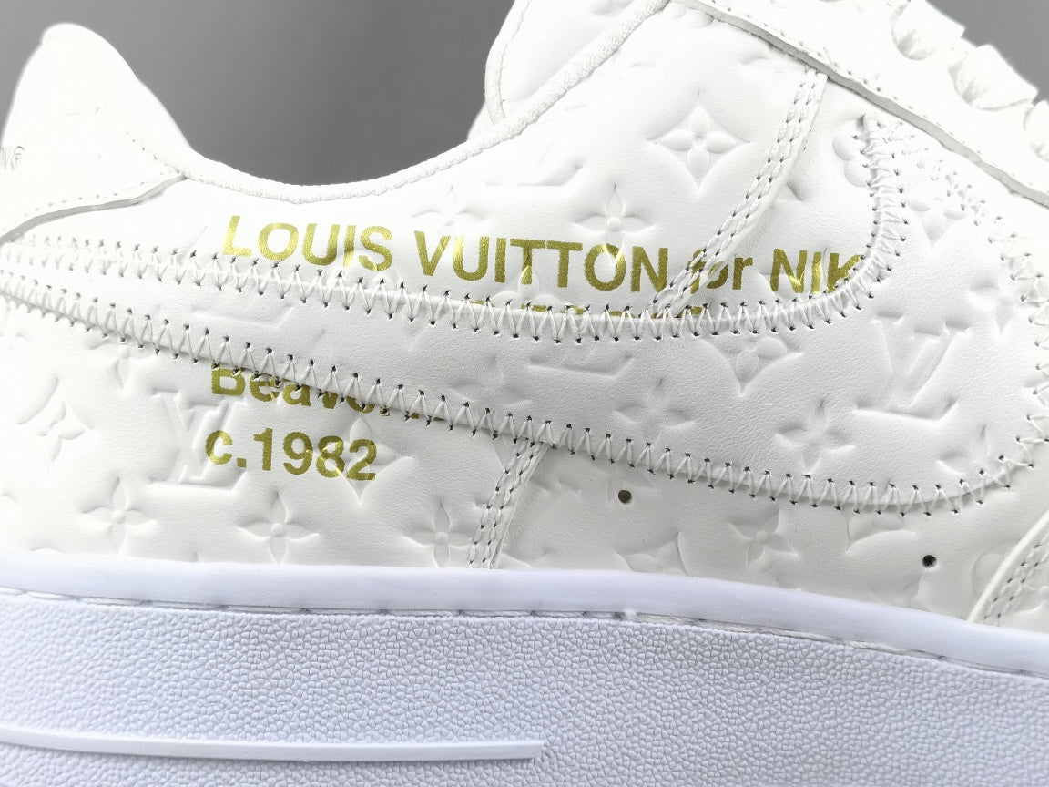 NIKE Air Force 1 - Louis Vuitton Sneakers - White Unisex Streetwear Limited Edition - Introducing the Air Force 1 Custom Louis Vuitton White shoes C a true fusion of