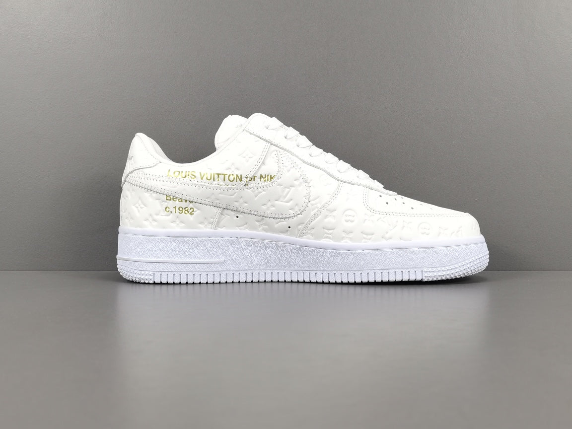 NIKE Air Force 1 - Louis Vuitton Sneakers - White Unisex Streetwear Limited Edition - Introducing the Air Force 1 Custom Louis Vuitton White shoes C a true fusion of