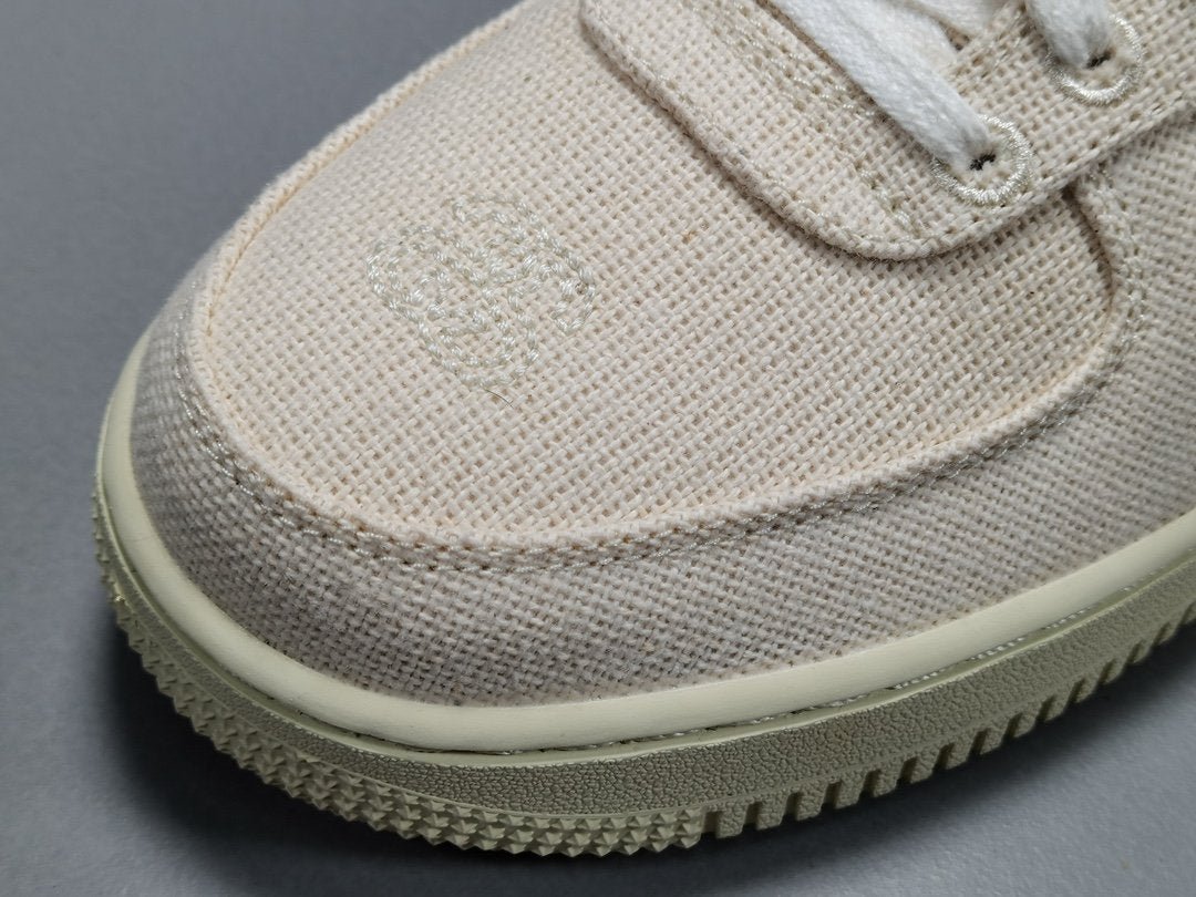 NIKE Air Force 1 - Stussy Fossil Sneakers - Red Unisex Streetwear Limited Edition