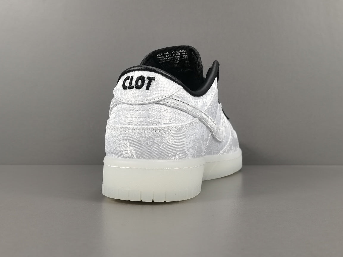 NIKE Dunk - Clot Fragment Sneakers - White Unisex Streetwear Limited Edition - Introducing the Nike Dunk Clot Fragment White - a highly sought-after collaboration that combines the