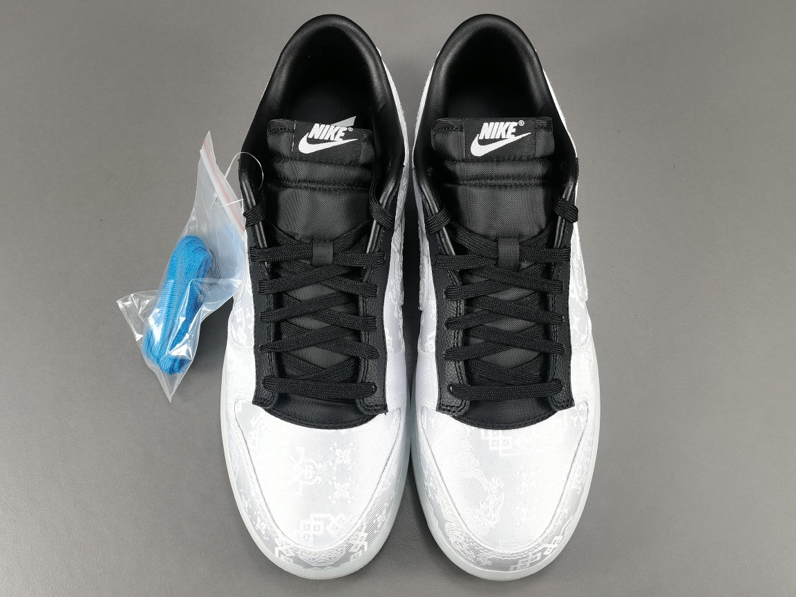 NIKE Dunk - Clot Fragment Sneakers - White Unisex Streetwear Limited Edition - Introducing the Nike Dunk Clot Fragment White - a highly sought-after collaboration that combines the