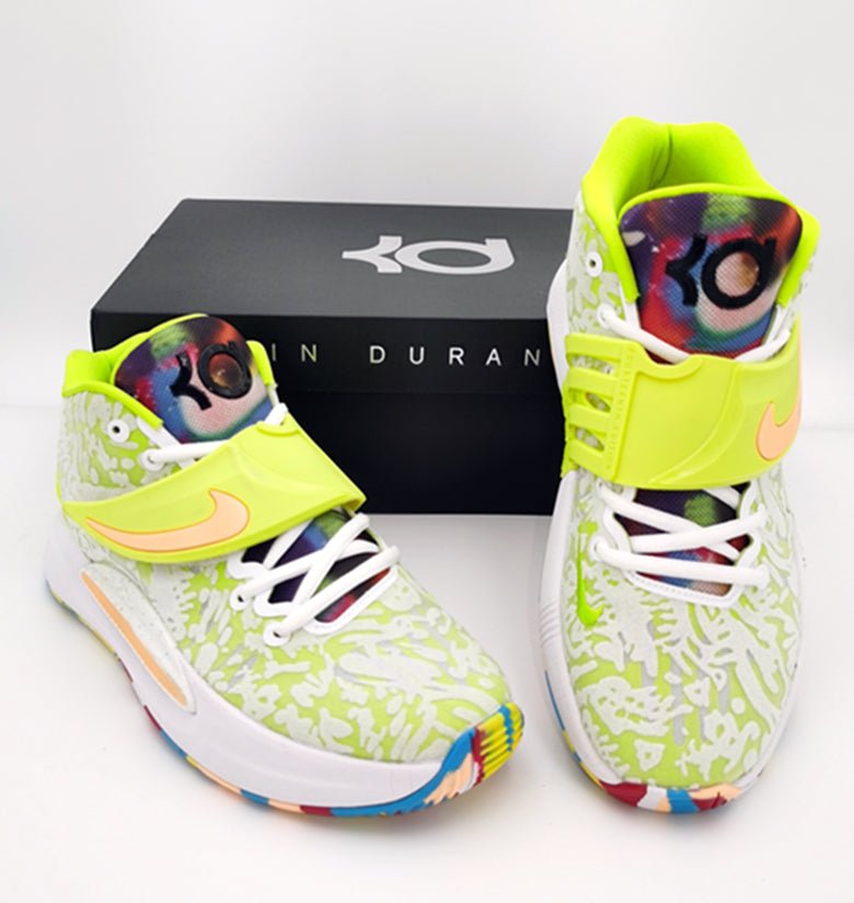 NIKE Kd 14 - Lime Green Sneakers - White Unisex Streetwear Limited Edition