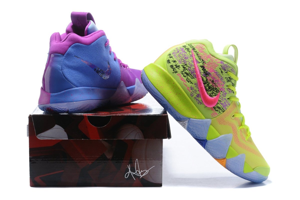 NIKE Kyrie 4 - Confetti Sneakers - Black Unisex Streetwear Limited Edition