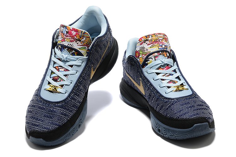 NIKE Lebron 20 - Wavy Sneakers - Navy Unisex Streetwear Limited Edition
