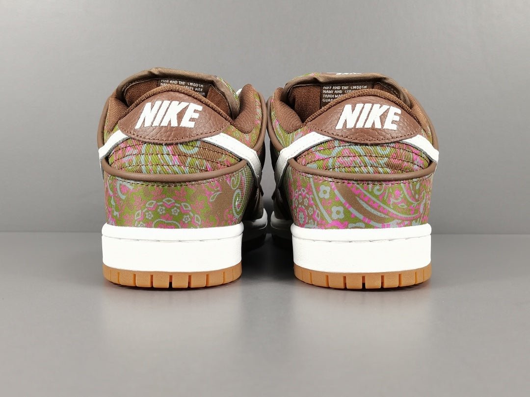 NIKE Sb Dunk - Paisley - Brown Unisex Streetwear Limited Edition