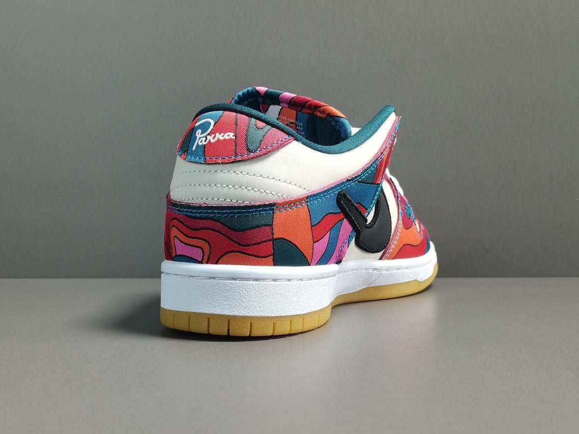 NIKE Sb Dunk - Parra Abstract Art Sneakers - Red Unisex Streetwear Limited Edition