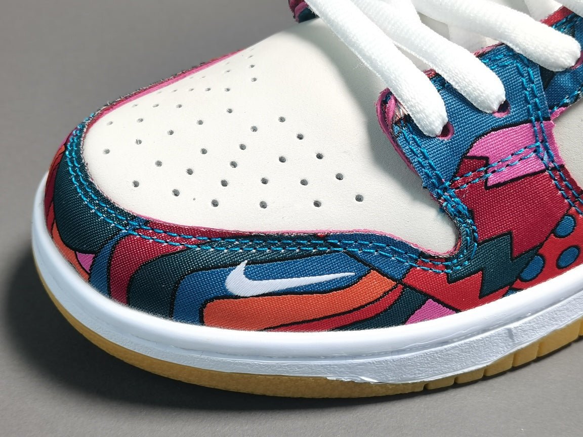 NIKE Sb Dunk - Parra Abstract Art Sneakers - Red Unisex Streetwear Limited Edition