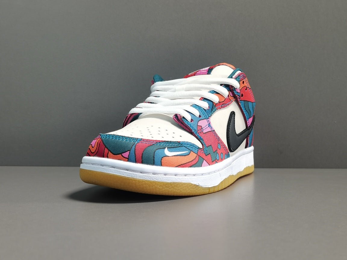NIKE Sb Dunk - Parra Abstract Art Sneakers - Red Unisex Streetwear Limited Edition
