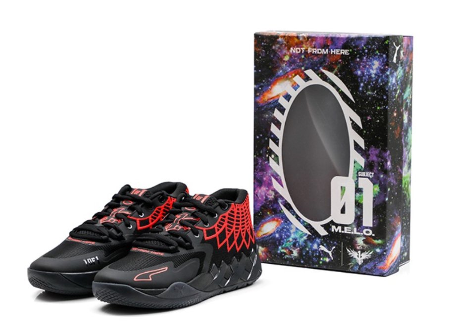 PUMA Lamelo Ball Mb.01 - Red Blast - Black Unisex Streetwear Limited Edition - Introducing the PUMA LaMelo Ball MB.01 x Black Red Blast, a cutting-edge basketball sneaker that