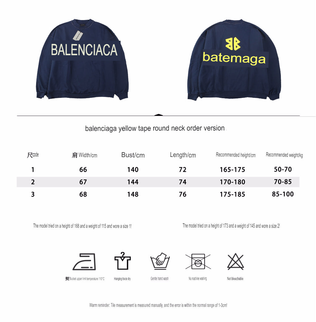 Suéter de cuello redondo azul marino de Balenciaga