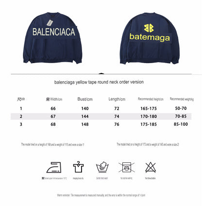 Suéter de cuello redondo azul marino de Balenciaga