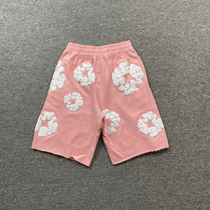 DENIM Tears Cotton Wreath Shorts Peach Unisex Streetwear Limited Edition - The DENIM TEARS COTTON WREATH SHORTS PEACH - REPLICA bring a fresh and vibrant touch