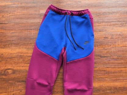 NIKE Tech Fleece Pants - Sangria - Game Royal - Red Unisex Streetwear Limited Edition