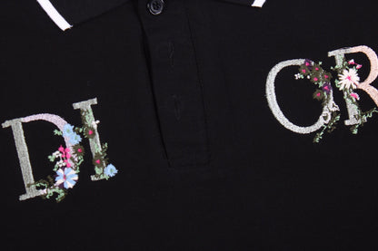 Polo Dior con diseño de logotipo floral