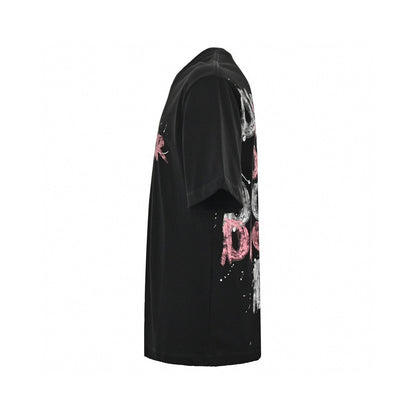 Dior T-shirt - Paint Stroke Logo - Black Unisex Streetwear Limited Edition - <span>This Dior t-shirt features a bold design with the Dior logo in a paint stroke