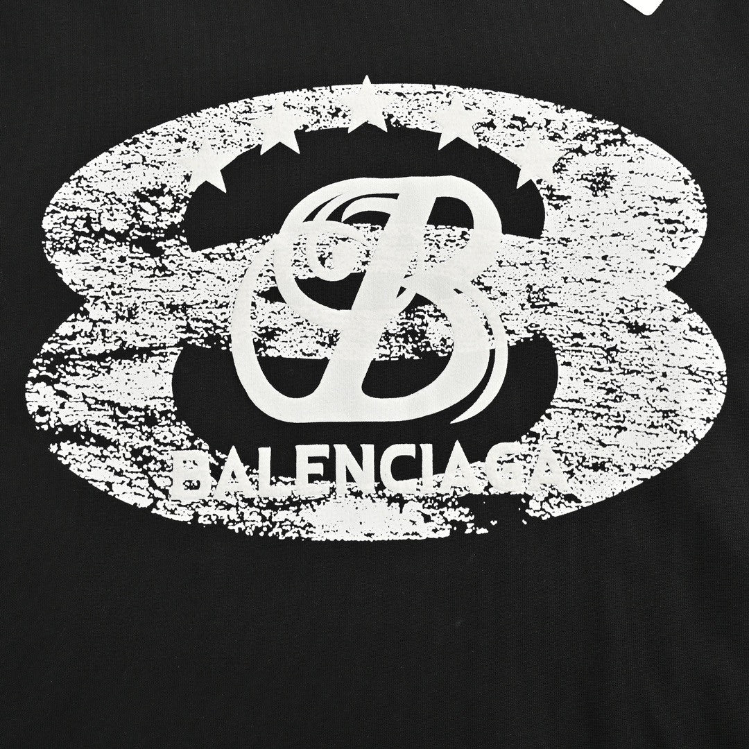 Balenciaga T-shirt - Distressed Logo - Black Unisex Streetwear Limited Edition