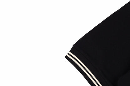 Gucci Polo Shirt - Black Unisex Streetwear Limited Edition - <p dir='ltr'><span>Classic black polo with striped collar and sleeve edges. Features a green and