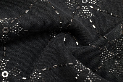 CHROME Hearts Rhinestone Network Sweatshirt Washed - Black Unisex Streetwear Limited Edition