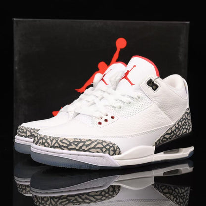 AIR Jordan 3 Retro Free Throw Line White Cement White - - Black Unisex Streetwear Limited Edition