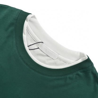 Prada Contrast Trim T-shirt - Green Unisex Streetwear Limited Edition - Elevate your casual wardrobe with the Prada Green Contrast Trim T-Shirt. This stylish shirt features
