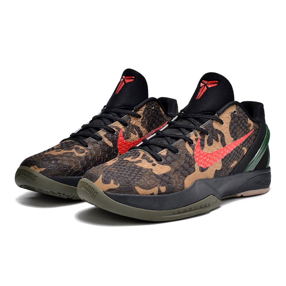 NIKE Kobe 6 - Italian Camo Sneakers - Red Unisex Streetwear Limited Edition - Introducing the Nike Kobe 6 x Italian Camo, a fusion of style and performance inspired
