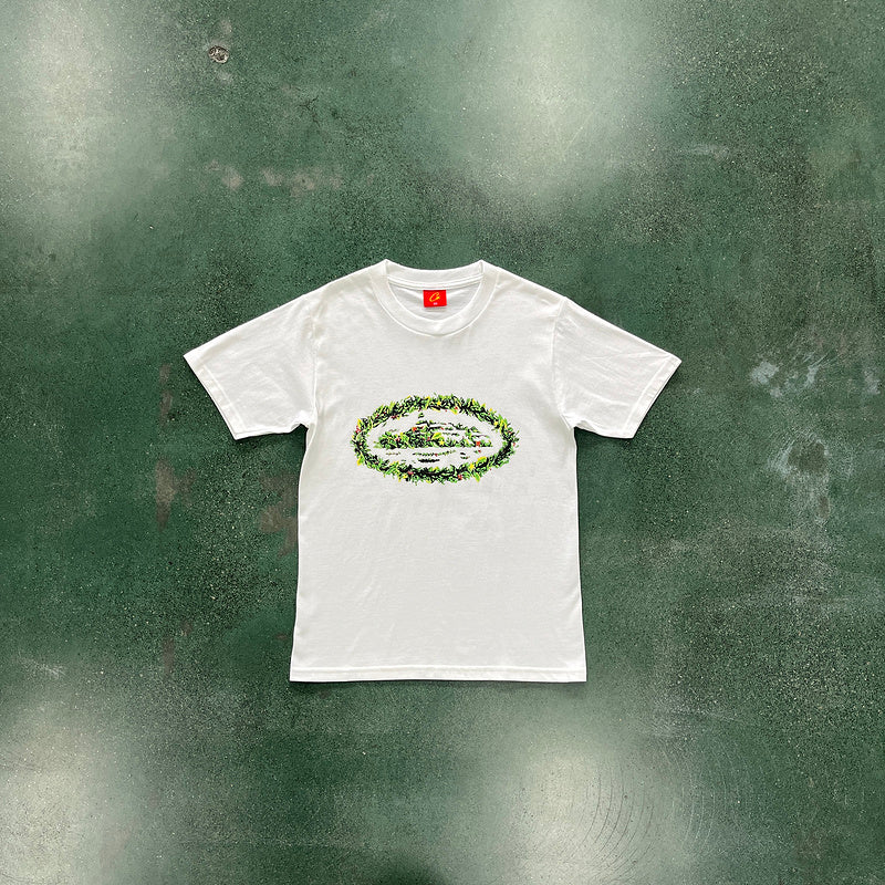 CORTEIZ Grass Round Tee T-Shirt - White Unisex Streetwear Limited Edition - The CORTEIZ GRASS ROUND TEE WHITE - REPLICA blends minimalistic design with bold streetwear vibes.