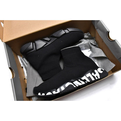 BALENCIAGA Speed Graffiti Trainer - - Black Unisex Streetwear Limited Edition - The Balenciaga Speed Graffiti Trainer x Black is a captivating blend of haute couture and