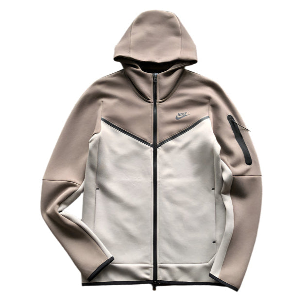 NIKE Tech Fleece Hoodie - Olive - Enigma Stone - Grey Unisex Streetwear Limited Edition - The NIKE TECH FLEECE HOODIE OLIVE GREY/ENIGMA STONE - REPLICA delivers the perfect fusion of