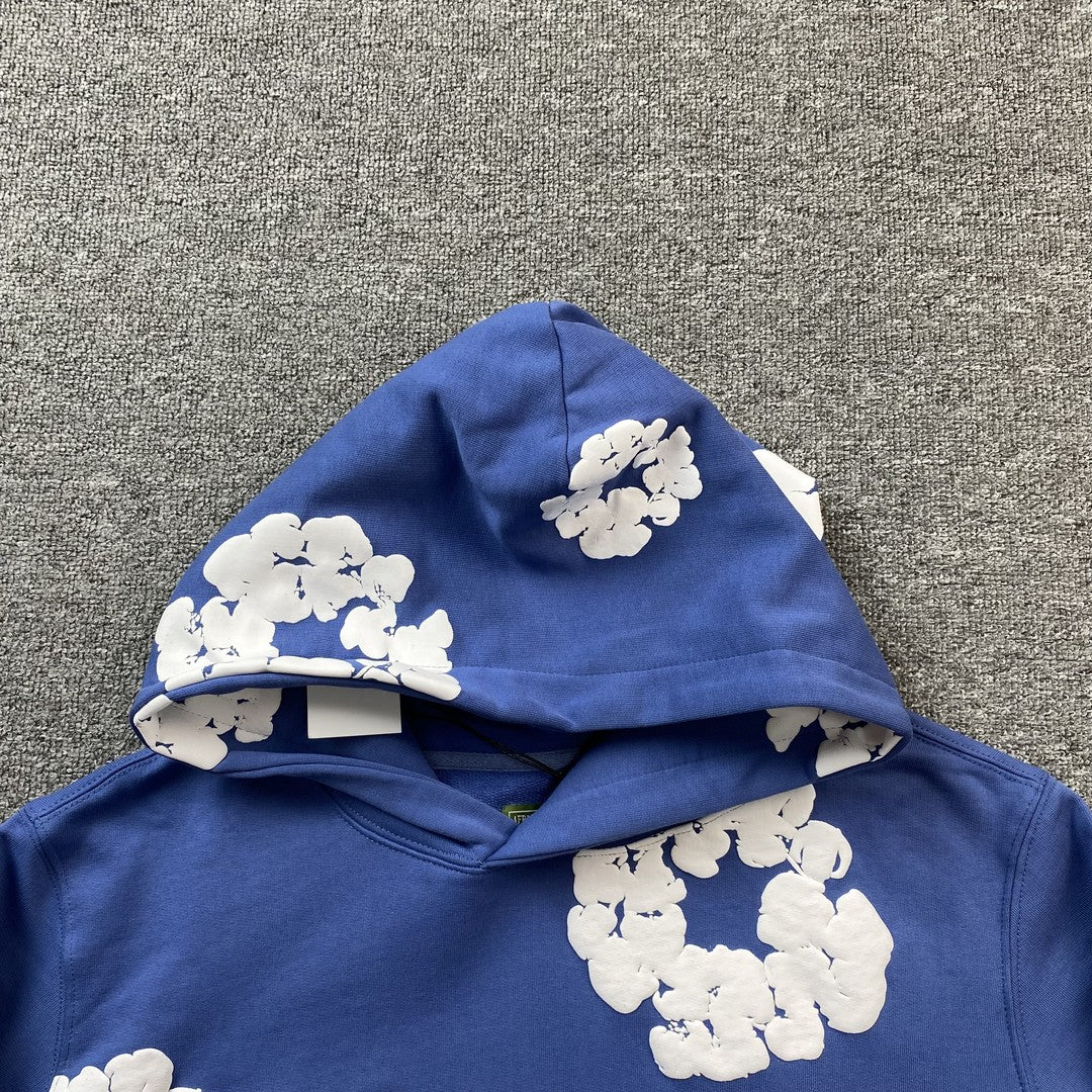 DENIM Tears Cotton Wreath Hoodie - Blue Unisex Streetwear Limited Edition