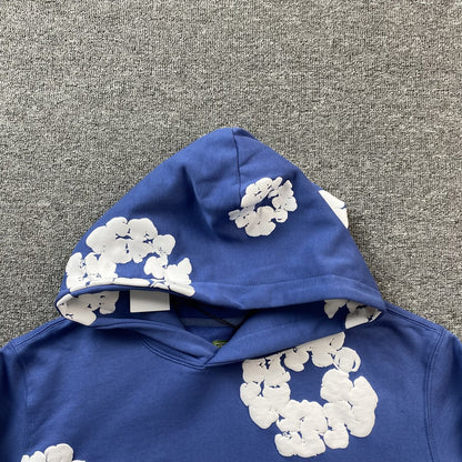 DENIM Tears Cotton Wreath Hoodie - Blue Unisex Streetwear Limited Edition