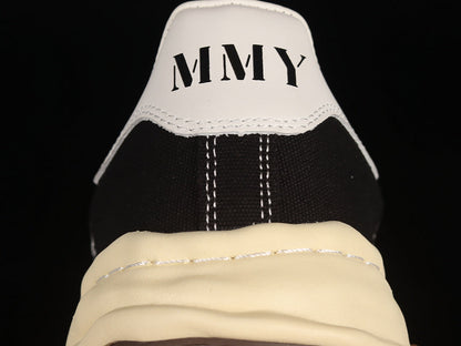 MAISON Mihara Yasuhiro Blakey Og Sole Leather Low Beige Sneakers - Black Unisex Streetwear Limited Edition
