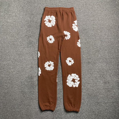 DENIM Tears Cotton Wreath Sweatpants - Brown Unisex Streetwear Limited Edition