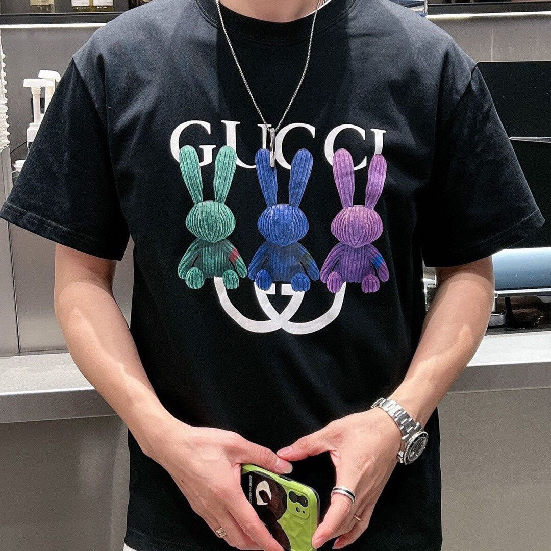 Camiseta Gucci Bunny Trio (Negra)