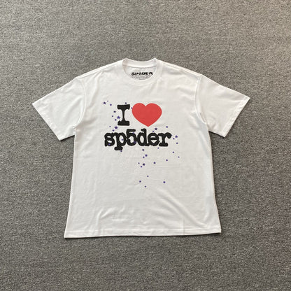 SP5DER I Heart Sp5der Tee T-Shirt - White Unisex Streetwear Limited Edition - The SP5DER I HEART SP5DER TEE WHITE - REPLICA is a clean and bold statement
