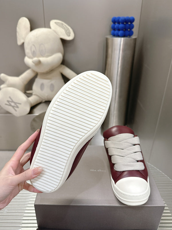 Rick Owens Burgundy Low-top Sneakers - Red Unisex Streetwear Limited Edition - **Rick Owens Burgundy Low-Top Sneakers: A Fusion of Bold Design and Superior Craftsmanship** Introducing the