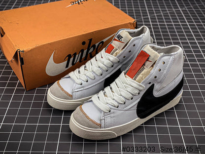 Nike Blazer Mid'1977 Jumbo - Black Unisex Streetwear Limited Edition - The Nike Blazer Mid '1977 Jumbo 'Deconstructed Comfort' in White and Black takes the classic