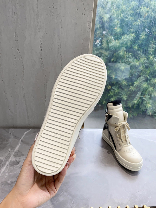Rick Owens Geobasket Sneakers - Cream And - Black Unisex Streetwear Limited Edition - ### Rick Owens Geobasket Sneakers - Cream and Black Introducing the Rick Owens Geobasket Sneakers