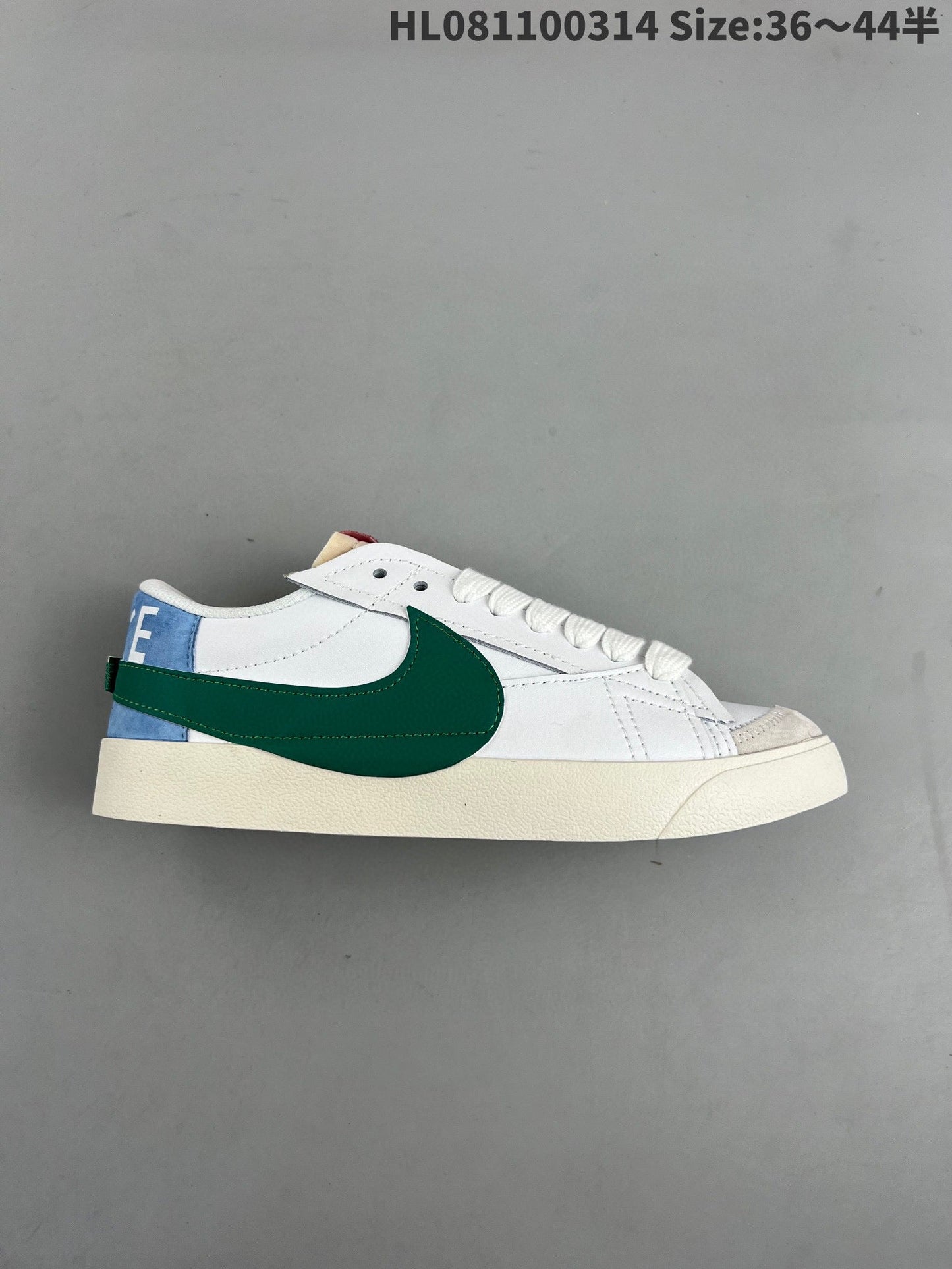 Nike Blazer Low'1977 - White Unisex Streetwear Limited Edition - The Nike Blazer Low '1977' in military green and blue offers a unique, eye-catching color