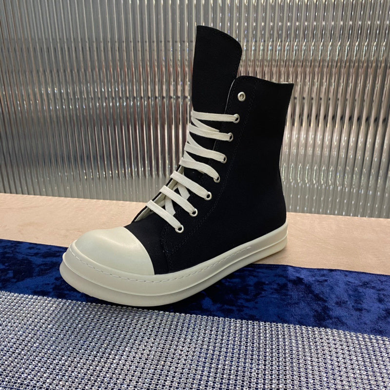 Rick Owens Canvas High-top Sneakers - And White - Black Unisex Streetwear Limited Edition - ### Rick Owens Canvas High-Top Sneakers - Black and White Introducing the Rick Owens Canvas