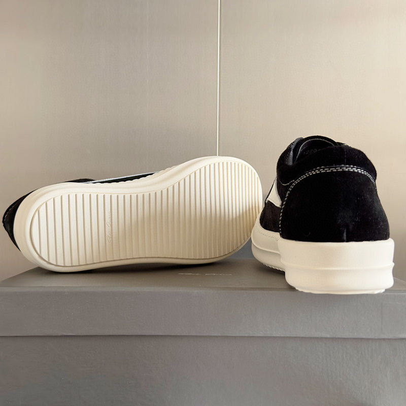 Rick Owens Suede Low-top Sneakers - Black Unisex Streetwear Limited Edition - **Rick Owens Black Suede Low-Top Sneakers: Modern Sophistication and Premium Craftsmanship** Introducing the Rick Owens