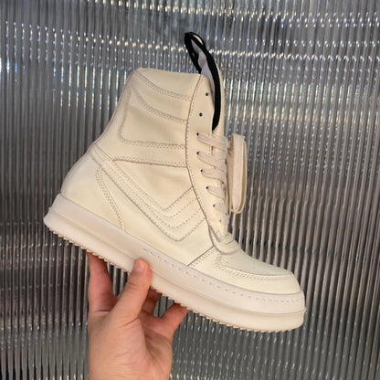 Rick Owens Geobasket Sneakers - - Cream Unisex Streetwear Limited Edition - ### Rick Owens Geobasket Sneakers - Cream Introducing the Rick Owens Geobasket Sneakers in a