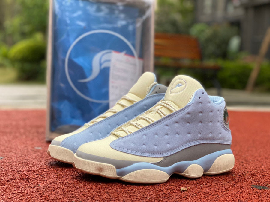 Jordan 13 - Blue Unisex Streetwear Limited Edition - The Air Jordan 13 Retro stands out in this unique pastel-inspired colorway, combining soft tones