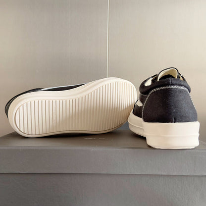 Rick Owens Canvas Low-top Sneakers - Black Unisex Streetwear Limited Edition - **Rick Owens Black Canvas Low-Top Sneakers: Modern Minimalism and Superior Craftsmanship** Introducing the Rick Owens