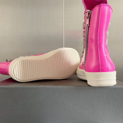 Rick Owens High-top Sneakers - Pink Unisex Streetwear Limited Edition - **Rick Owens Burgundy Low-Top Sneakers: A Fusion of Bold Design and Superior Craftsmanship** Introducing the