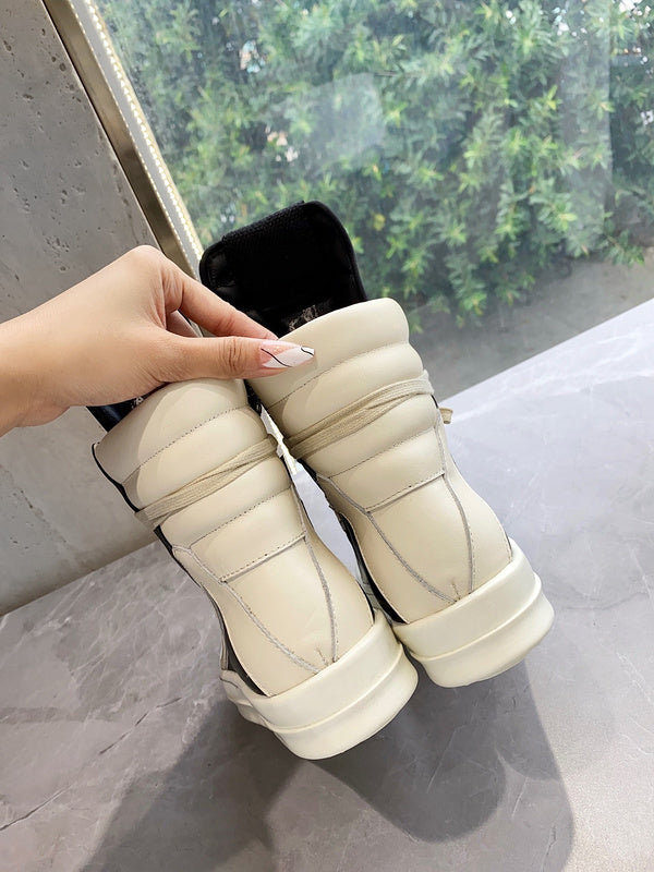 Rick Owens Geobasket Sneakers - And Cream - Black Unisex Streetwear Limited Edition - ### Rick Owens Geobasket Sneakers - Black and Cream Introducing the iconic Rick Owens Geobasket