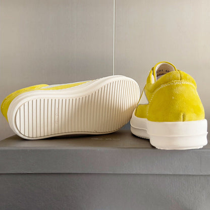 Rick Owens Suede Low-top Sneakers - Yellow Unisex Streetwear Limited Edition - **Rick Owens Yellow Suede Low-Top Sneakers: Bold Elegance and Superior Craftsmanship** Introducing the Rick Owens
